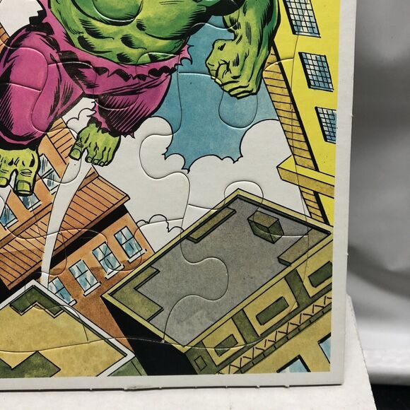 Vintage The Incredible Hulk Frame-Tray Puzzle 4520-BC by Whitman 1980 Marvel MCU - Picture 4 of 10
